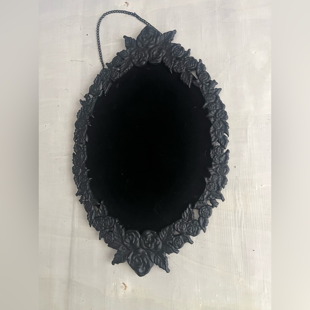 Vintage Metal Wall Hanging Mirror / Frame /Powder Room Tray X Art Nouveau